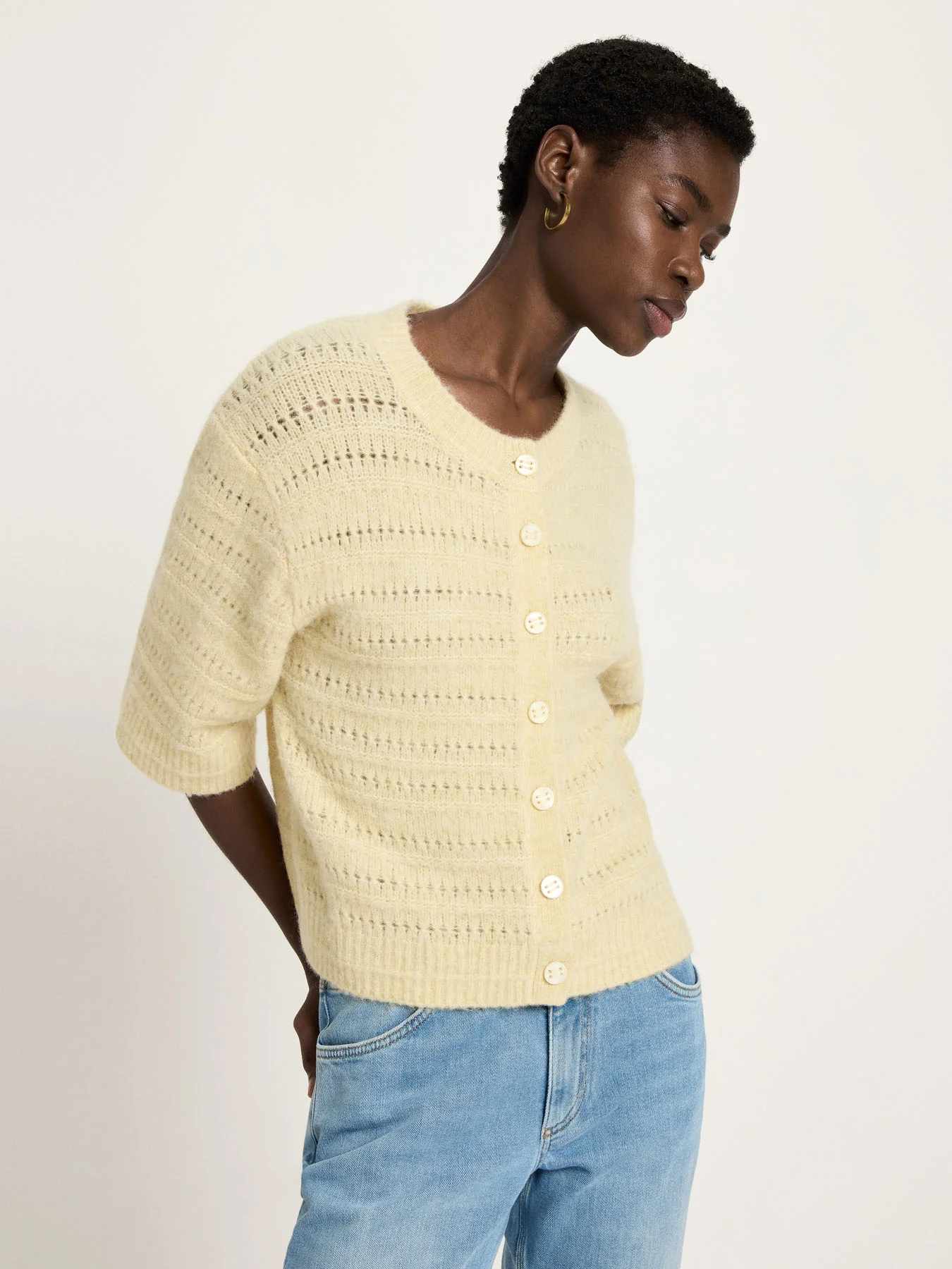 Strickjacke 3/4 Arm mit Ajour - Image 3